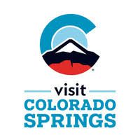 A blue and red logo for colorado springs